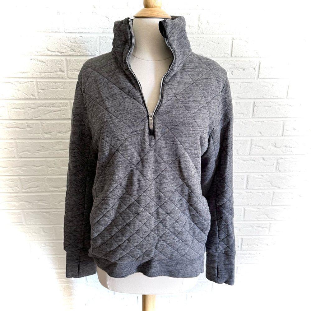 Lululemon Forever Warm Pullover Heathered Core Dark Grey Quilted Size 6